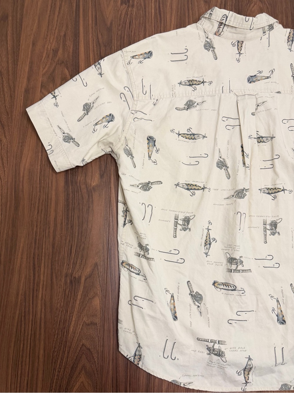 Vintage Woolrich Cream Fishing Lure Print Shirt - Picture 9 of 9